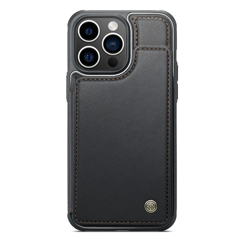 CaseMe C22 Black for iPhone 14 Pro Max PU Leather Wallet Case with RFID Blocking